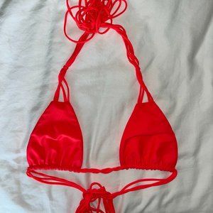MIKOH Neon Pink String Bikini Top - New